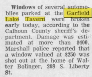 Garfield Lake Tavern - June 1972 Vandalism (newer photo)